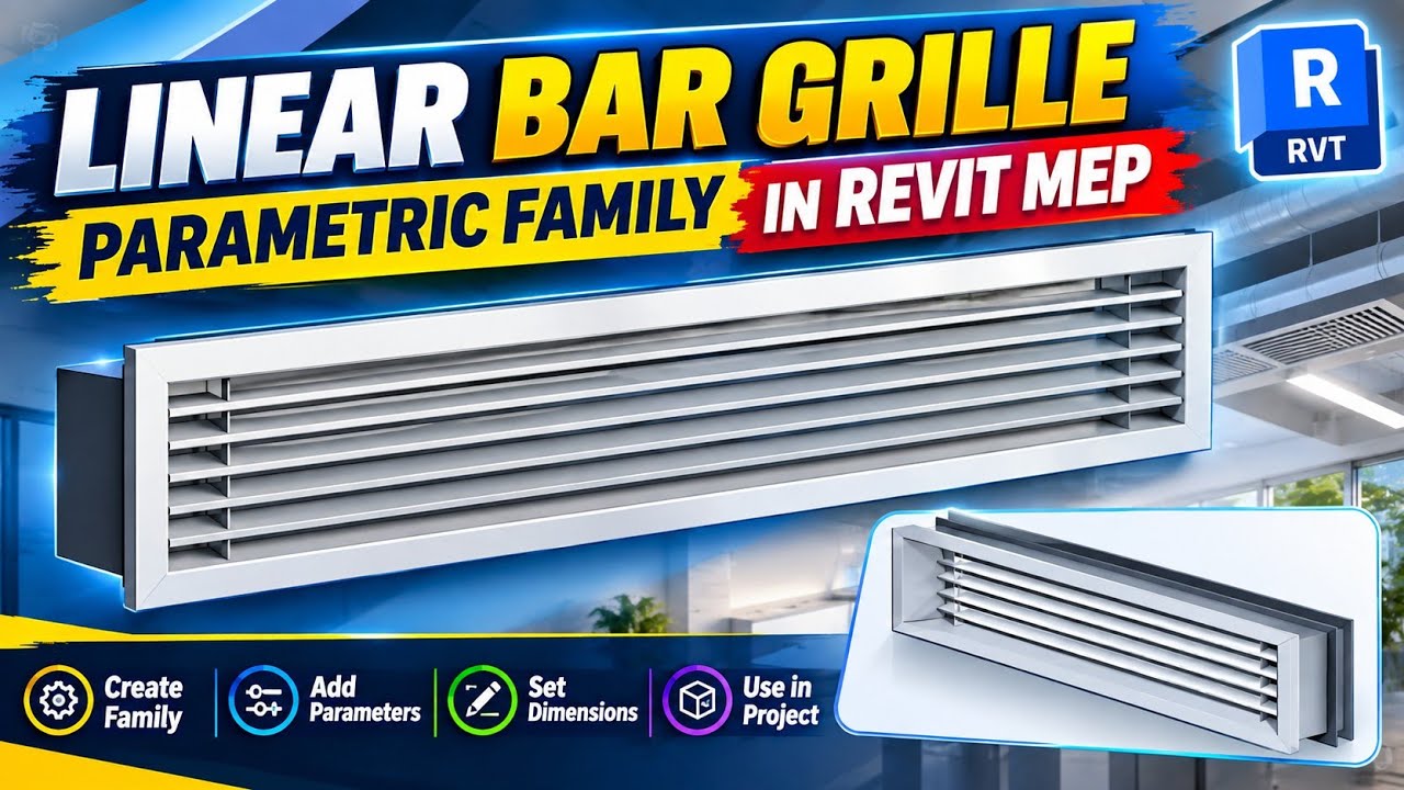 Revit HVAC | Revit Family | Linear Grille Family Creation in Revit MEP #revitmep