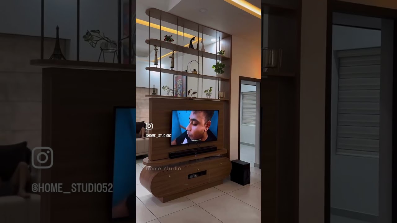 Rotating Tv unit design. #interiordesign #architectureinterieure #tvunitdesigns