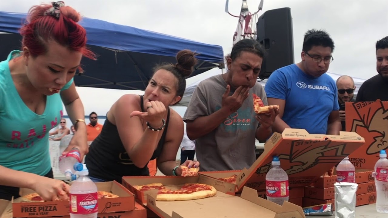 PIZZA EATING CONTEST WITH $300 CASH PRIZE!!!  at Subaru Summer Solstice Car Meet  #RainaisCrazy