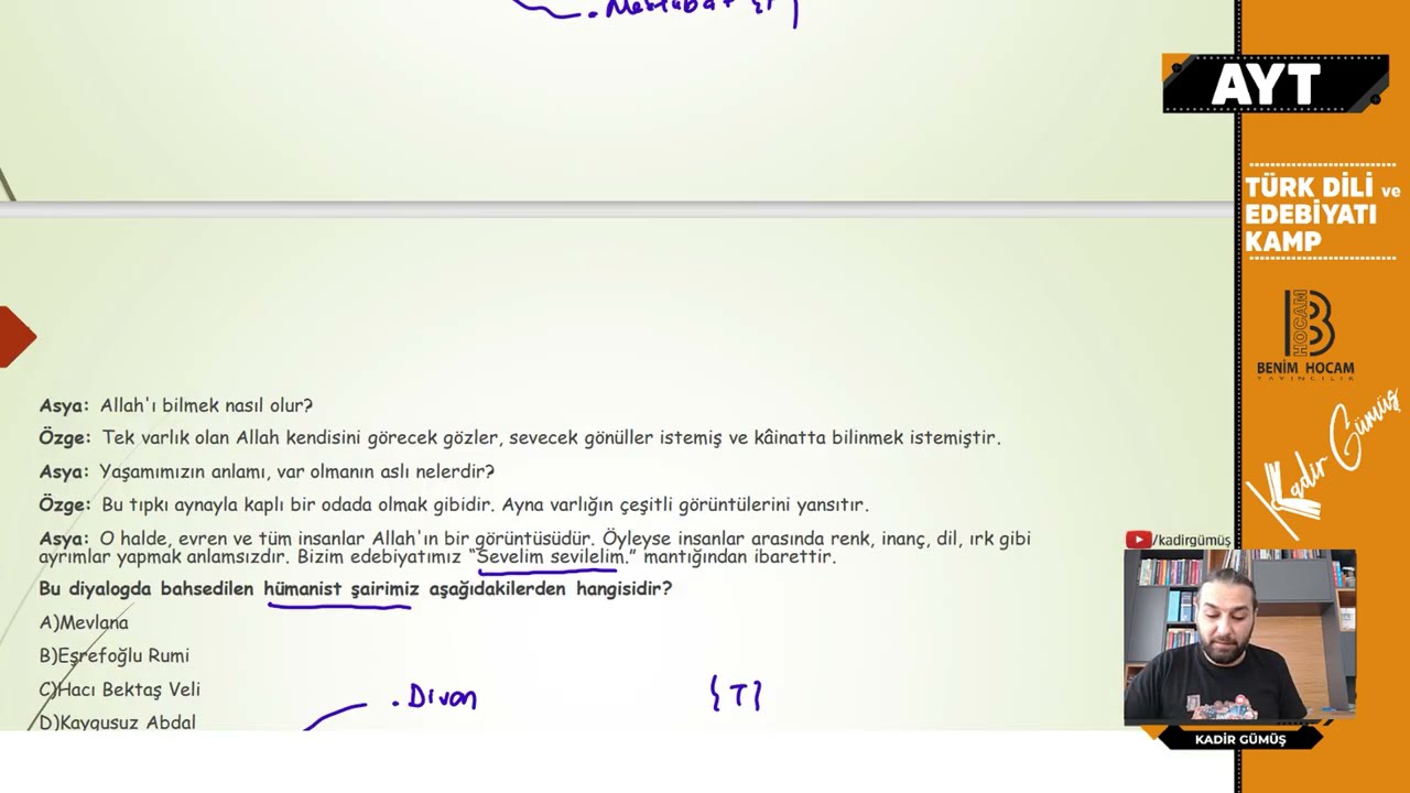 6) AYT Türk Dili Tekrar Kampı - Dini Tasavvufi Halk Edebiyatı - Kadir GÜMÜŞ