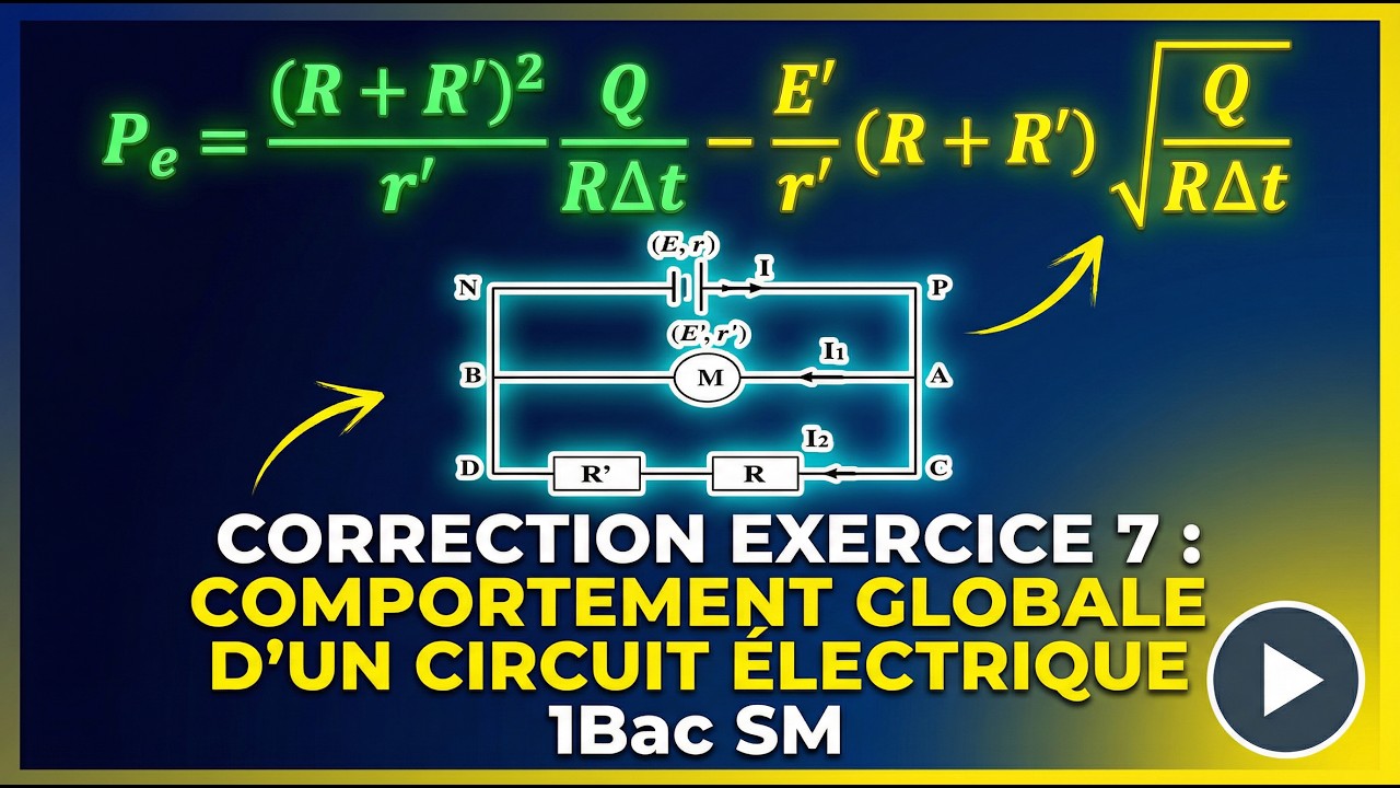 ⚡ Correction Exercice 7 – Comportement Global d’un Circuit Électrique | Préparation Devoir 1BAC SM 🔥