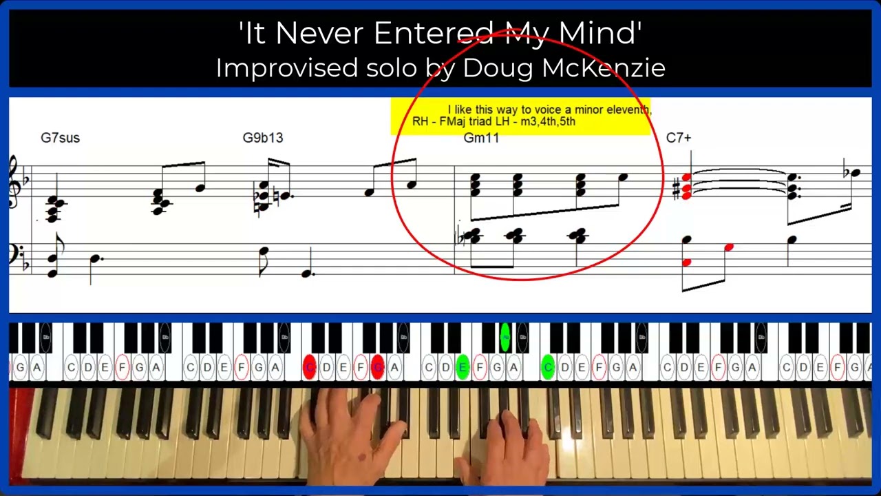 'It Never Entered My Mind' (Improvised piano solo)