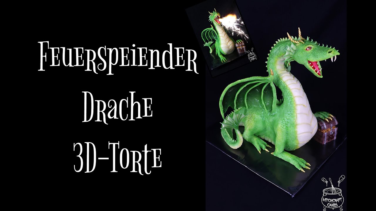 Feuerspeiender Drache 3D-Torte - Timelapse-Tutorial
