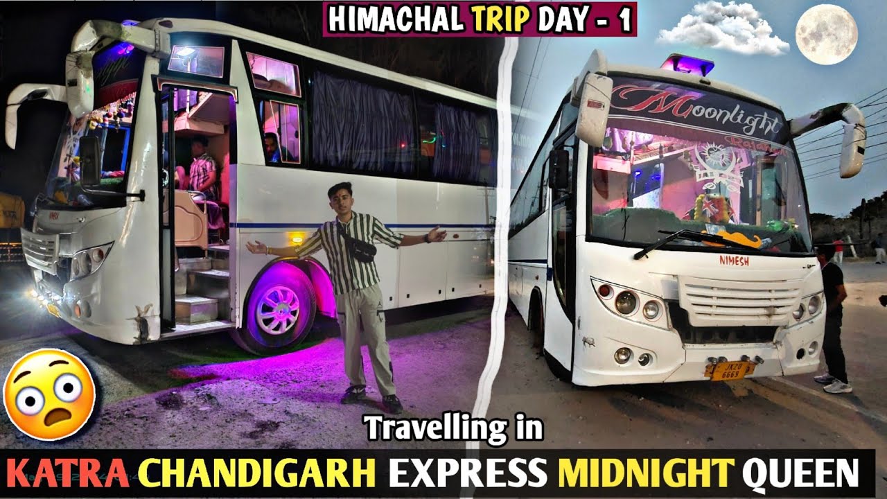 Travelling in Katra Chandigarh Express 🚩 Sleeper Bus from Kathua to Chandigarh 🔥 | HP trip - EP.1