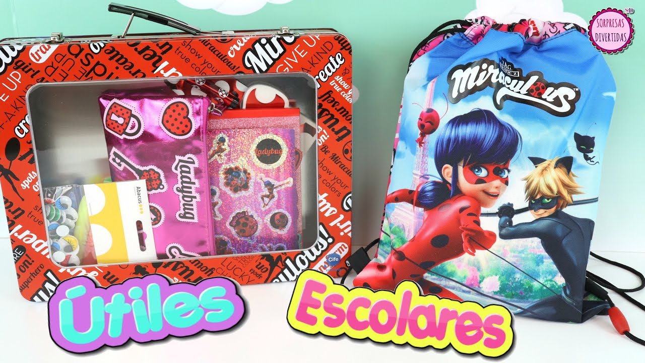 Bolsa Sorpresa de Material escolar Miraculous Ladybug y Juguetes de Emojis
