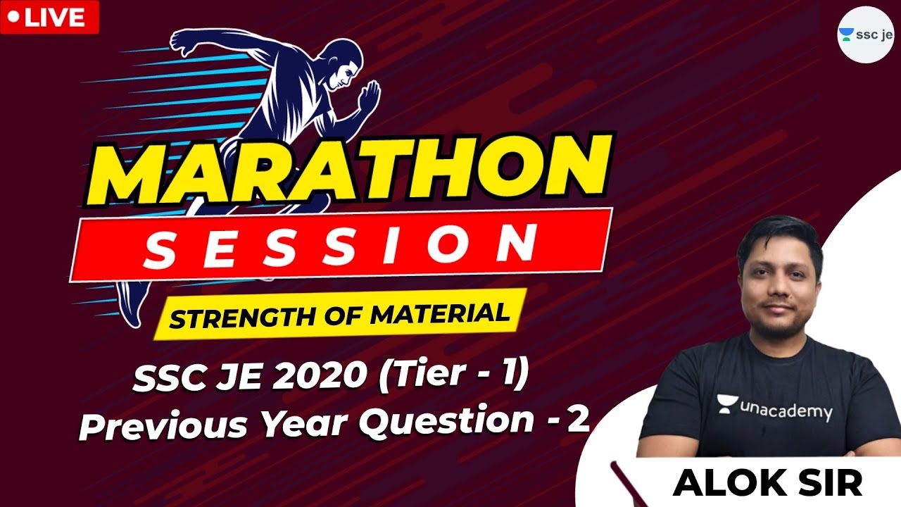 Strength of Material: SSC JE 2020 (Tier-I) Previous Year Questions - 2 | Marathon Session | Alok SIr