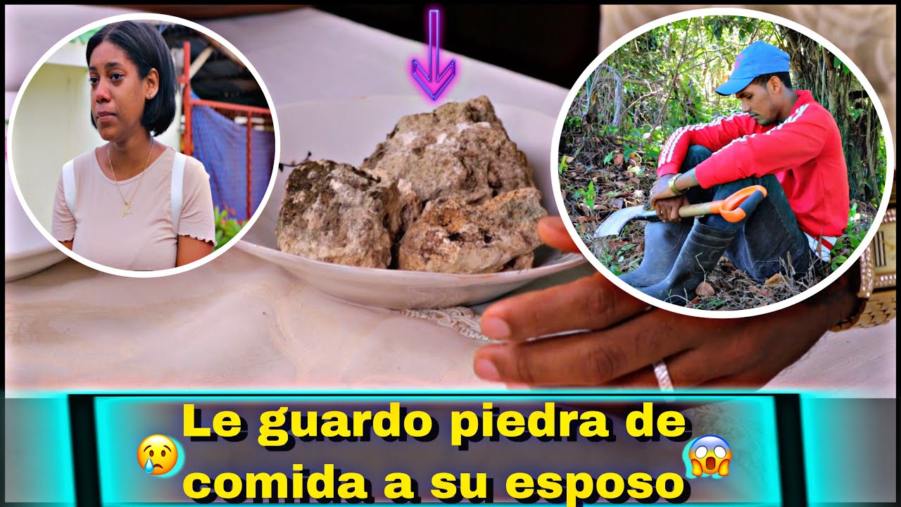 Le guardo piedra de comida a su esposo olvidándose de algo