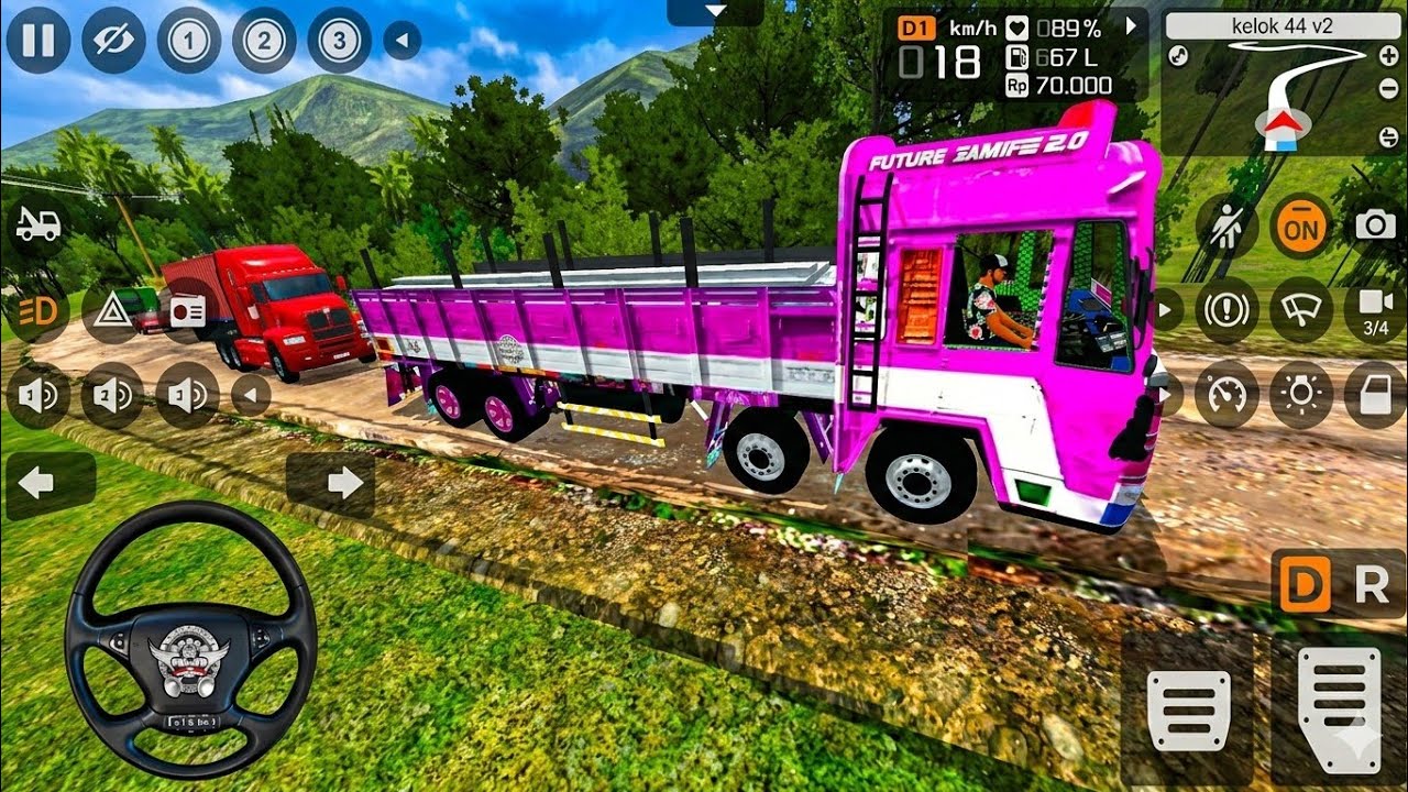 Pink Ashok Leyland Truck Carrying Cement Poles | BUSSID 3D 2026 Gameplay