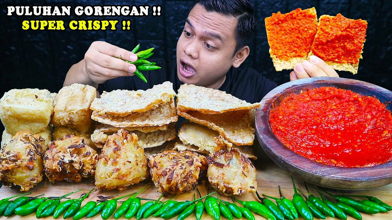 SUPER KRIUK !! MUKBANG GORENGAN CRISPY PAKE CABE RAWIT IJO + SAMBAL 1 COBEK