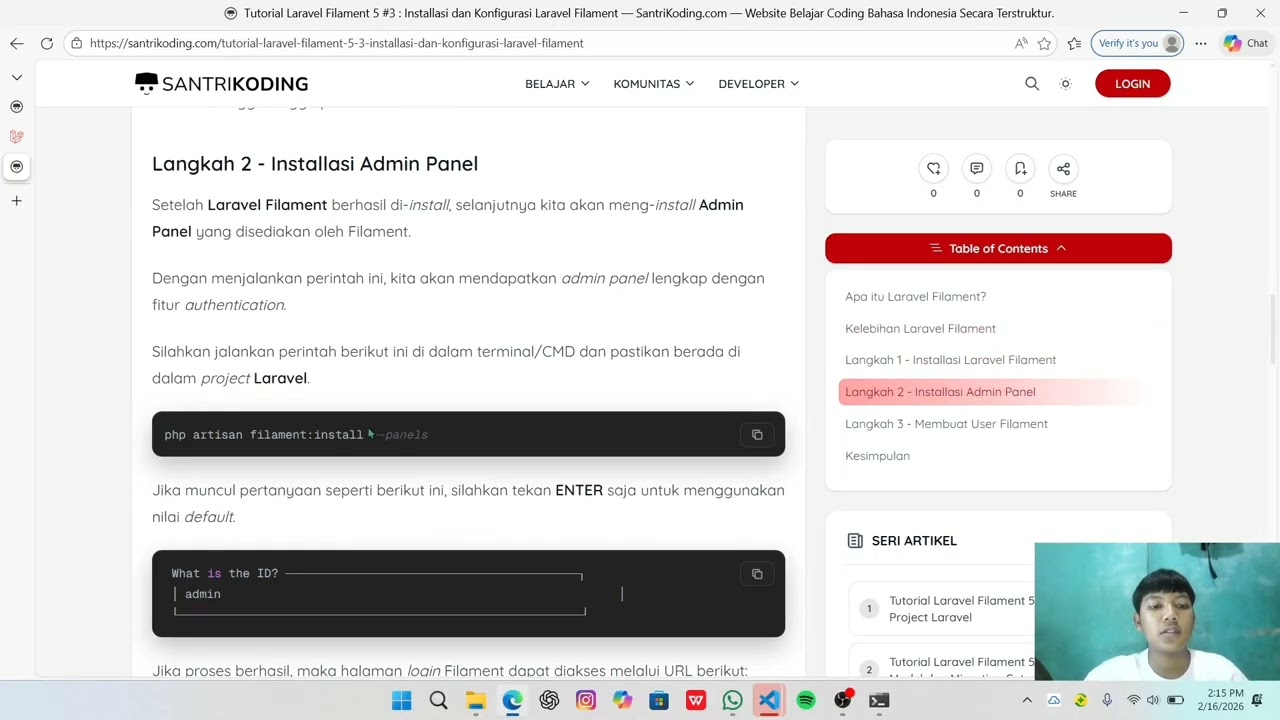 Tutorial membuat web CRUD dengan menggunakan laravel filament