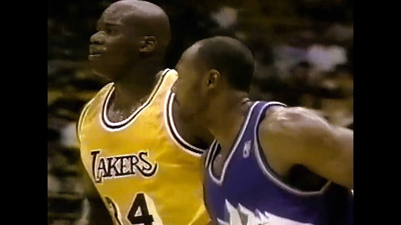 Karl Malone (42p) & Shaq (34p) Highlights - 1997 WCSF Game 4