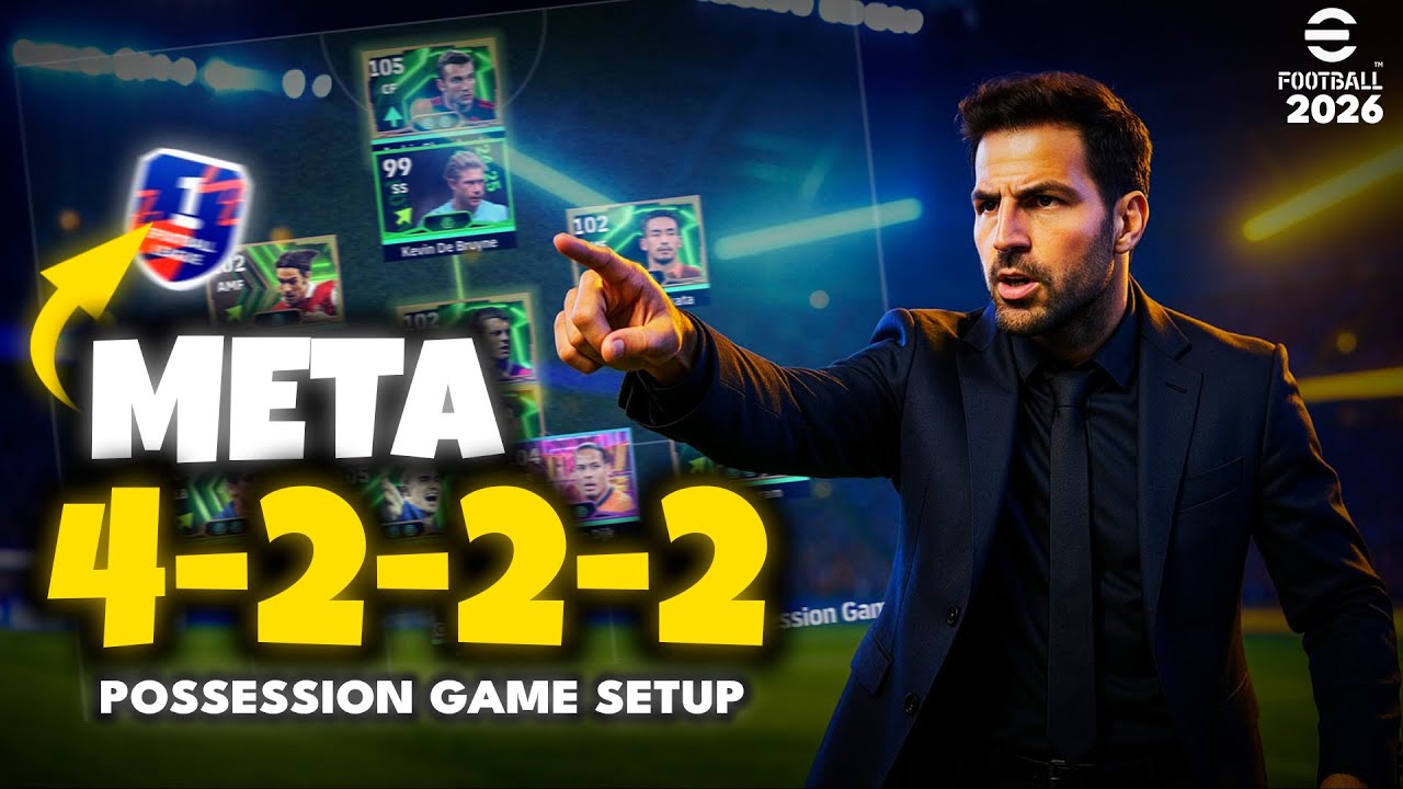 🔥 eFootball 2026 | Najlepsze taktyki gry w posiadaniu piłki w ustawieniu 4-2-2-2 | Meta Setup Ces...