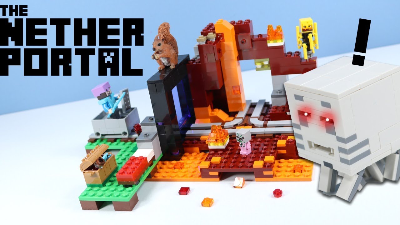 LEGO Minecraft The Nether Portal Speed Build Toy Review 2018