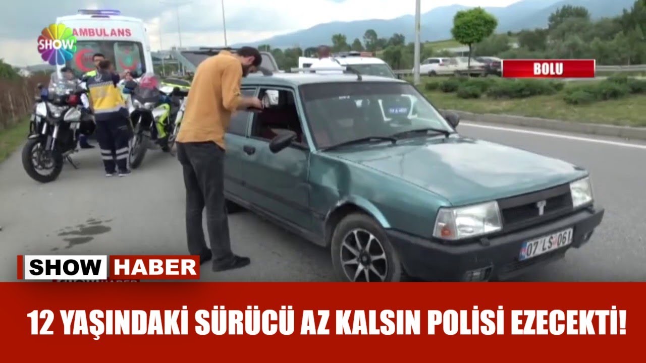 12 yaşındaki sürücü az kalsın polisi ezecekti!