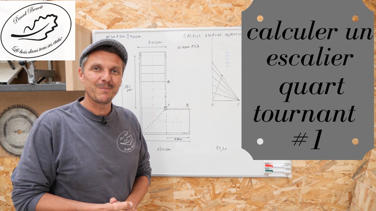 comment calculer un escalier quart tournant (m&eacute;thode de la herse)