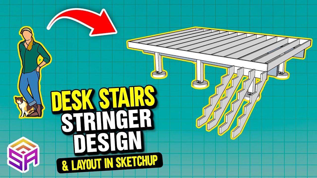 Схема лестниц/ступеней на палубе в SketchUp