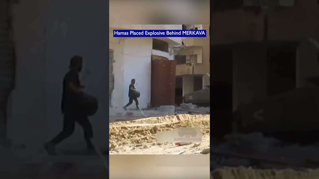 Hamas Fighter Placed Explosive Device Behind A MERKAVA Tank