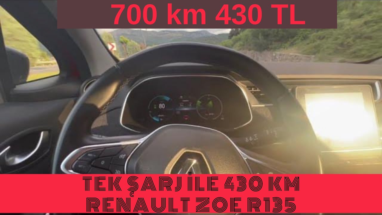 700 km İstanbul-Bodrum 420 TL Renault Zoe R135 Full Şarj ile 430 km
