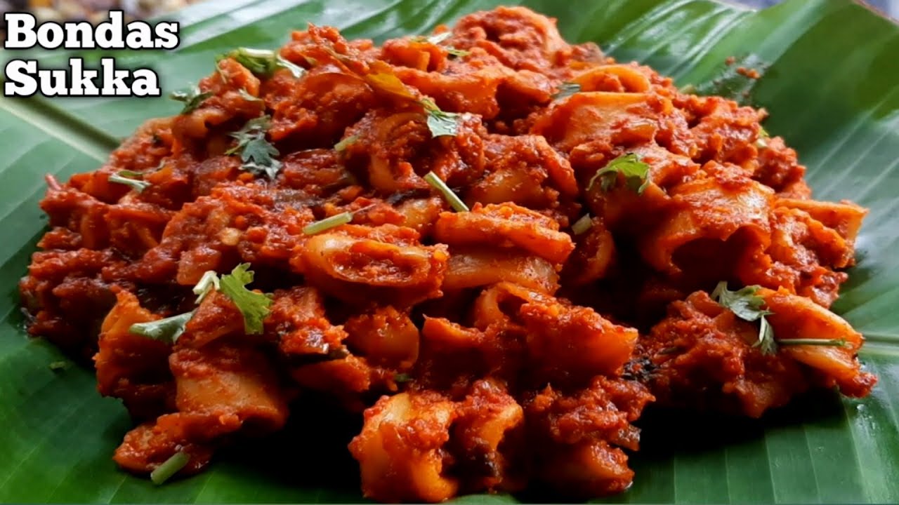 bondas sukka/tasty squid sukka mangalorean style/calamari recipe/squid curry/bondas fish tulu recipe
