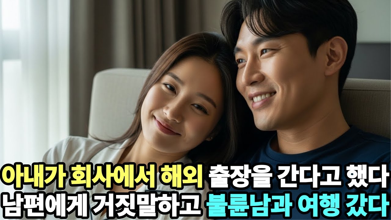 아내가 회사에서 해외 출장을 간다고 했다 남편에게 거짓말 하고 불륜남과 여행 갔다