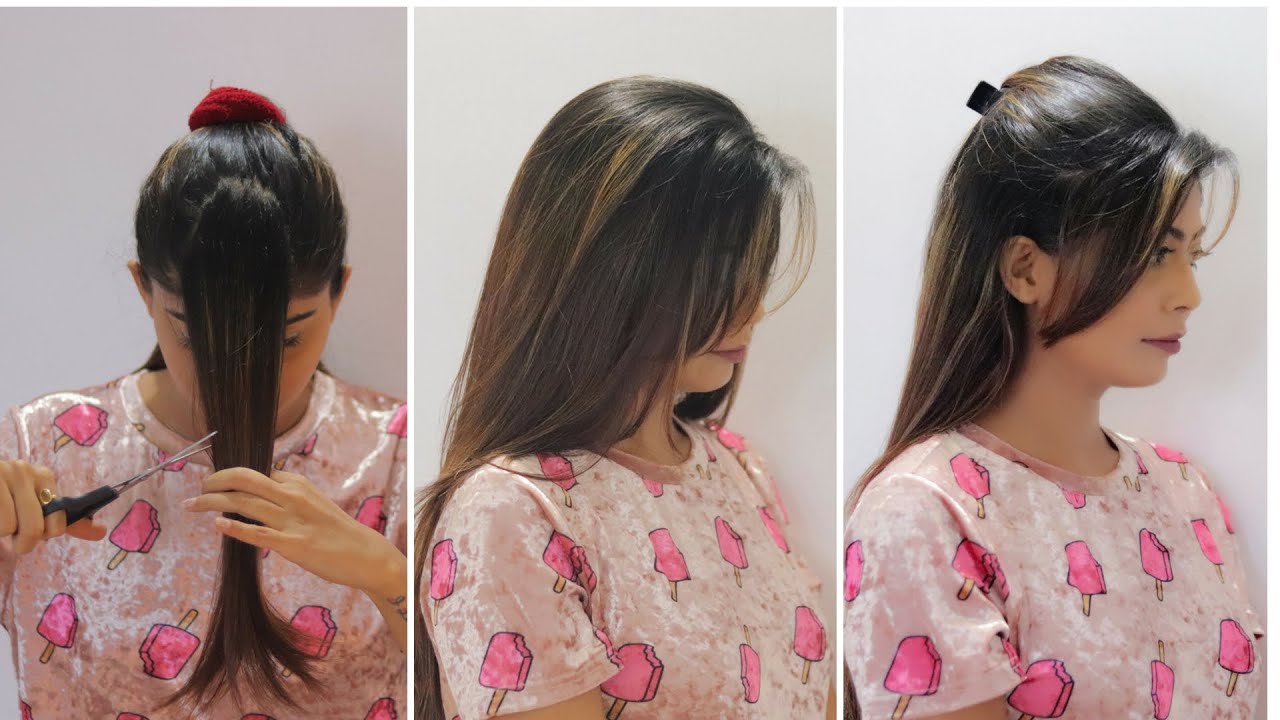 How to cut your own hair at home | Side swept bangs, Flicks | Rinkal Soni