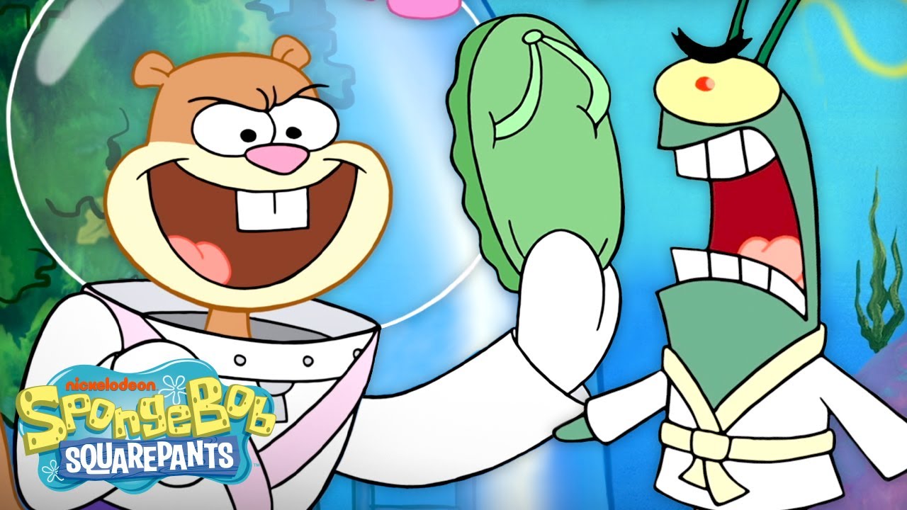 Sandy Teaches Plankton Self-Defense! 👊 | 