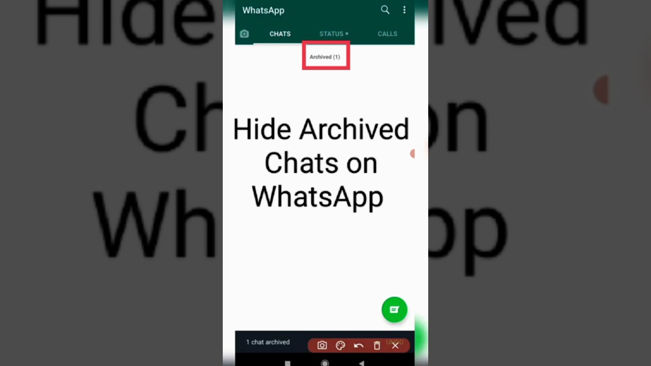 как скрыть архивные чаты в WhatsApp/ как удалить архивные чаты в WhatsApp