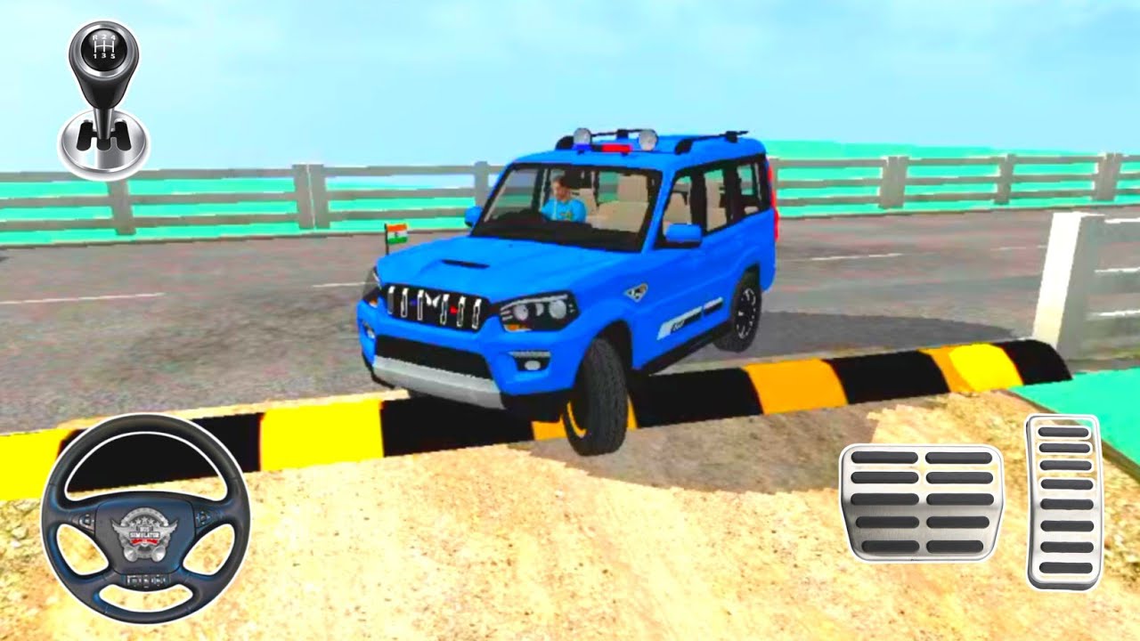 💥Mahindra Blue Scorpio Speed Breaker Off Road Map Gameplay | Bus Simulator Indonesia