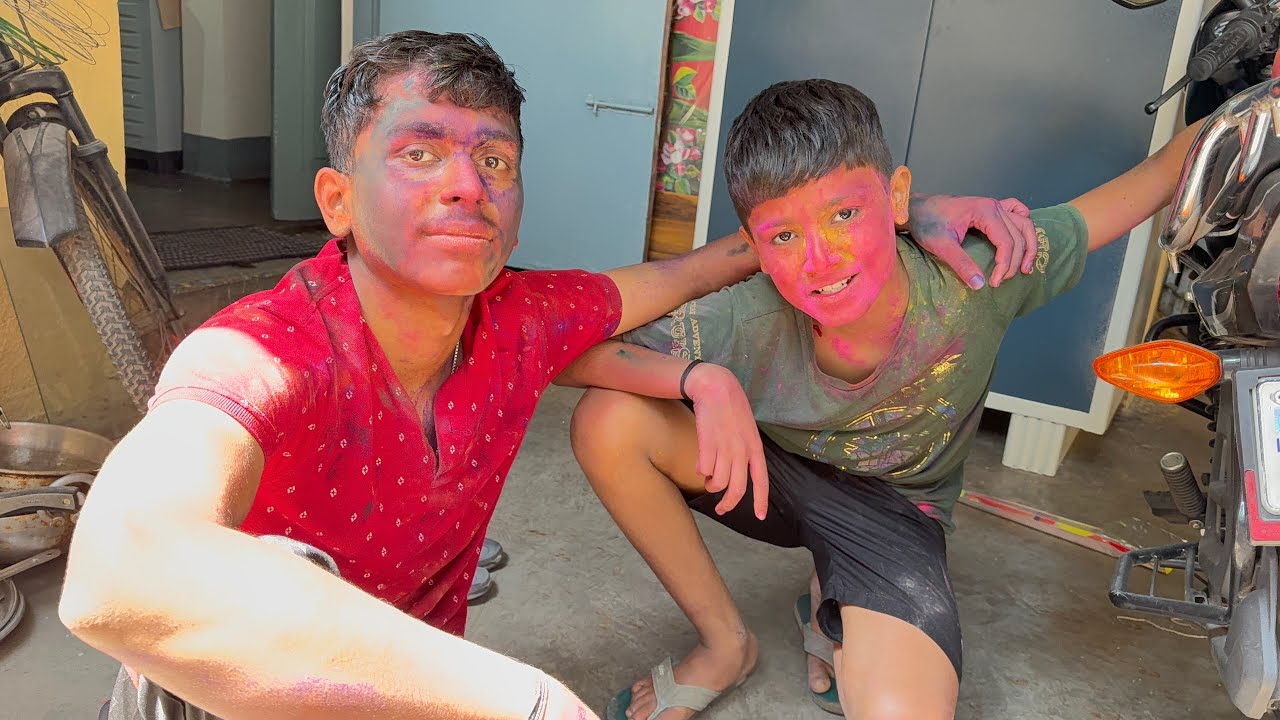 Holi vlog😜 Ye dono to bheyanker Holi khele Pahchan me hi nahi aarahe😎