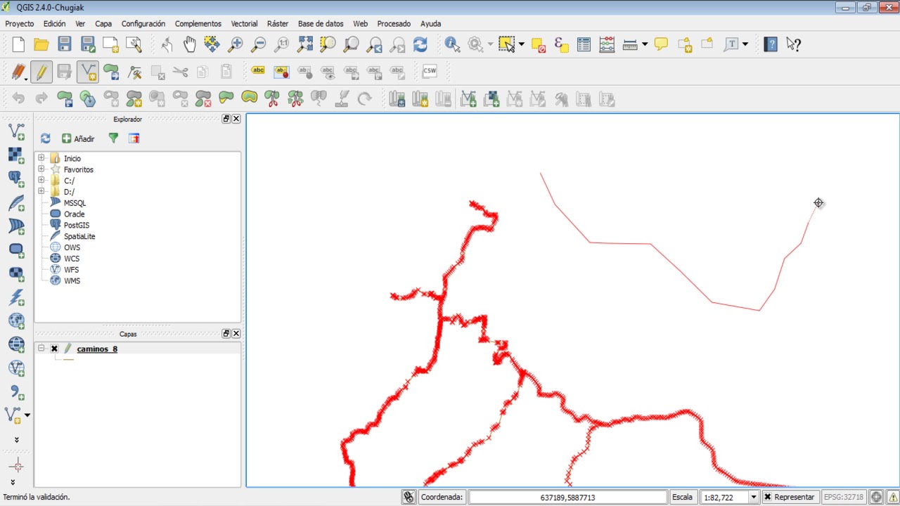 edición de capas líneas QGIS