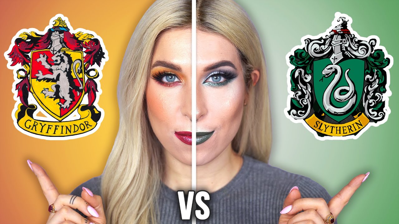🦁 Gryffindor vs. Slytherin 🐍 - pół twarzy challenge ♦ Agnieszka Grzelak Beauty