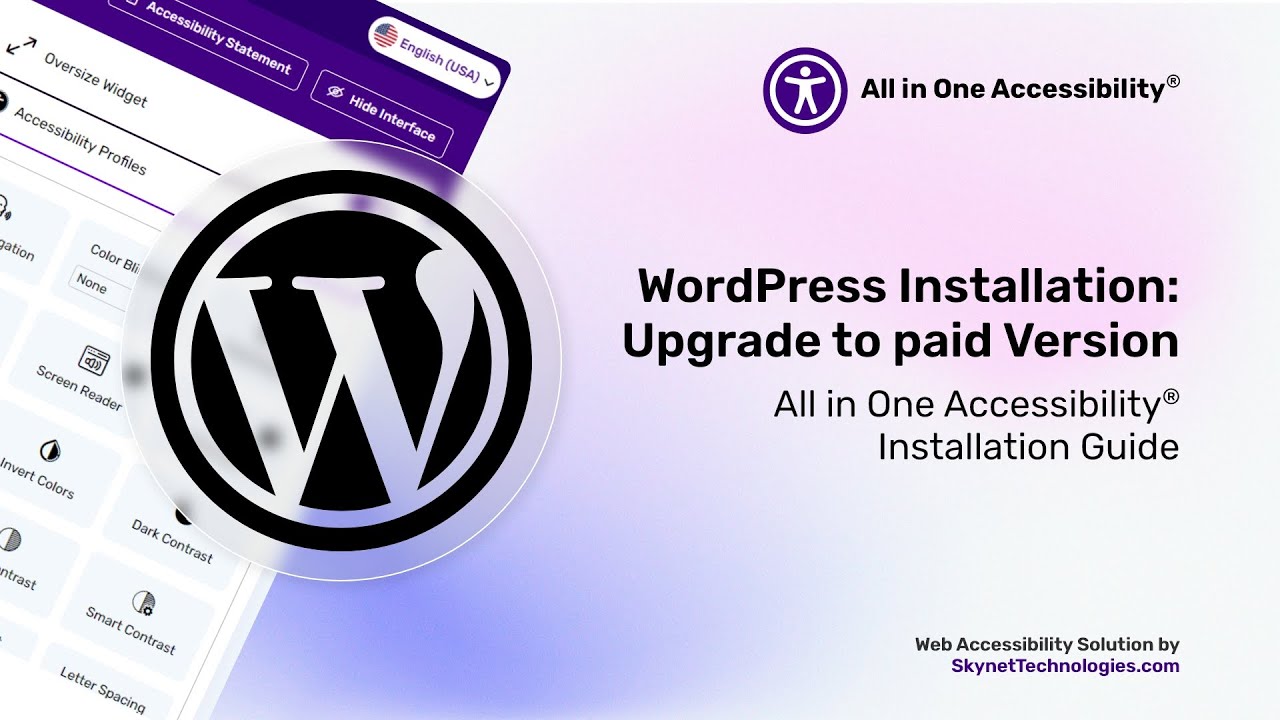How to upgrade from free to paid WordPress accessibility plugin for WordPress websites?