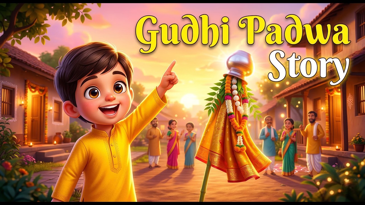 Gudhi Padwa Explained for Kids | How Marathi People Celebrate New Year | Festival Story with Moral