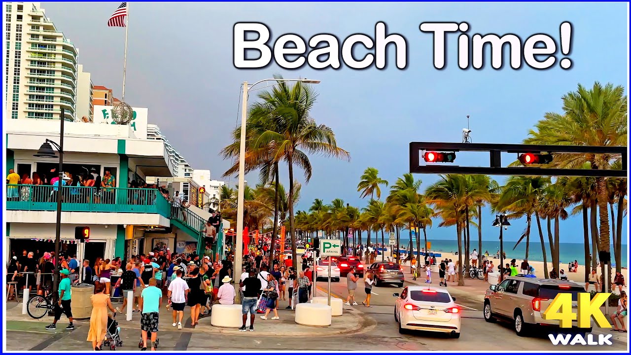 【4K】𝐖𝐀𝐋𝐊 ➜ Fort Lauderdale ☘️ Beach 🇺🇸 USA 🇺🇸  4K video walking tour