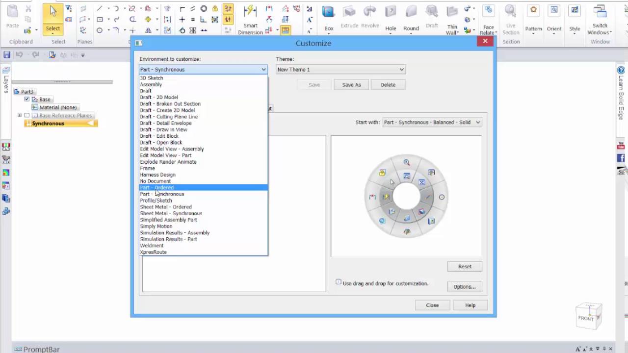Solid Edge Radial Menu