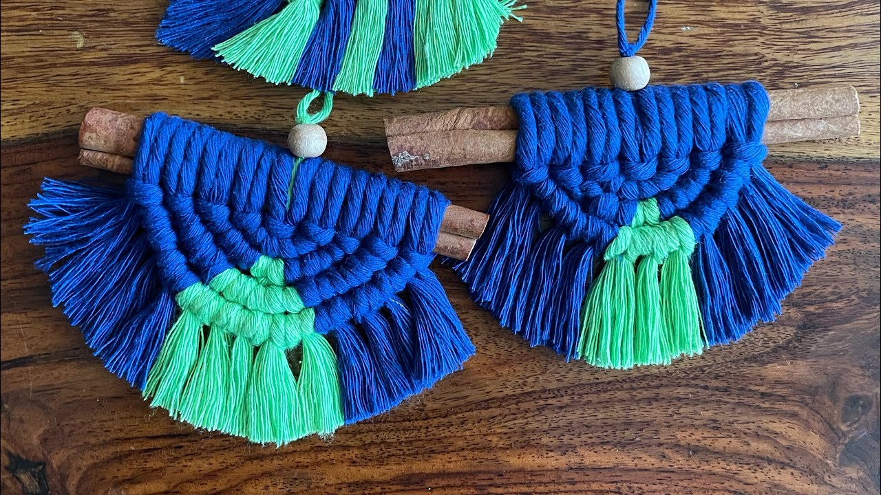 Macrame Cinnamon Stick Car Charm Tutorial #macrametutorial #carhanging #diy