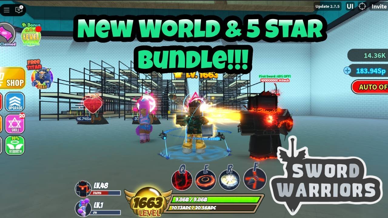 Sword Warriors Roblox New Squid World и 5-звездочный меч Экскалибур