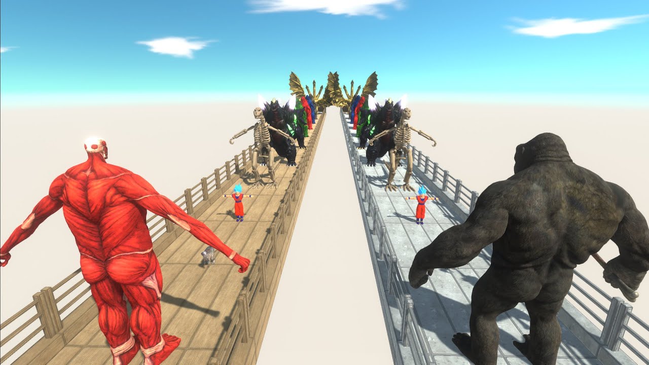 COLOSSAL TITAN VS KING KONG DEATH RUN  - Animal Revolt Battle Simulator