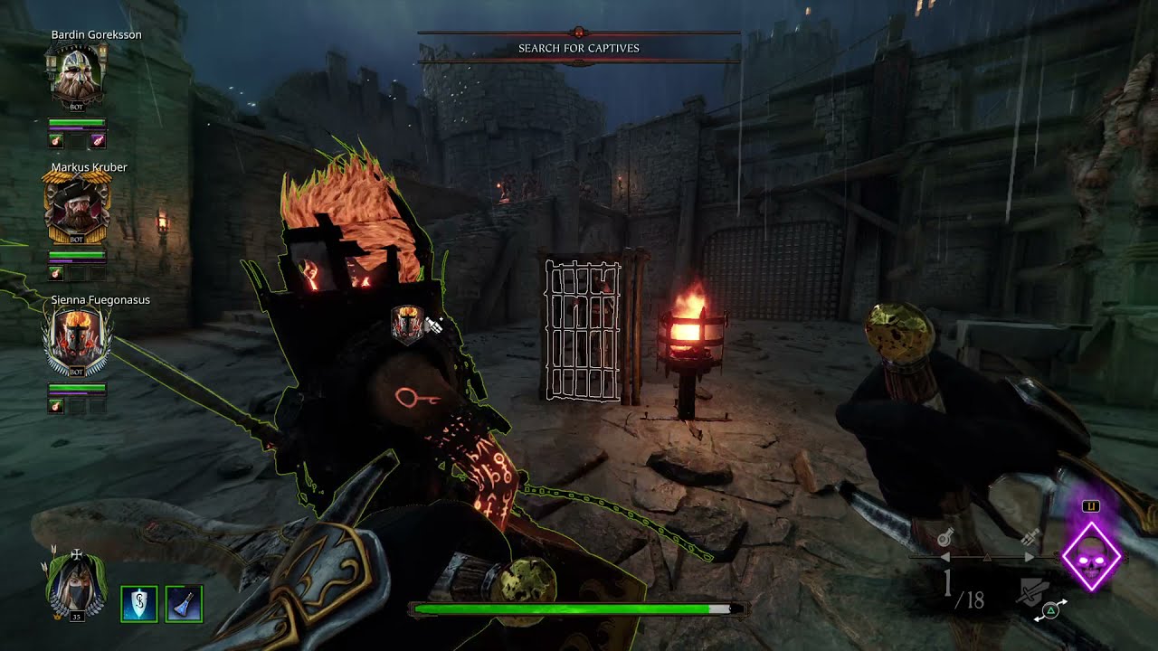 Warhammer  Vermintide 2 - Courtyard Sprint - Solo Bots