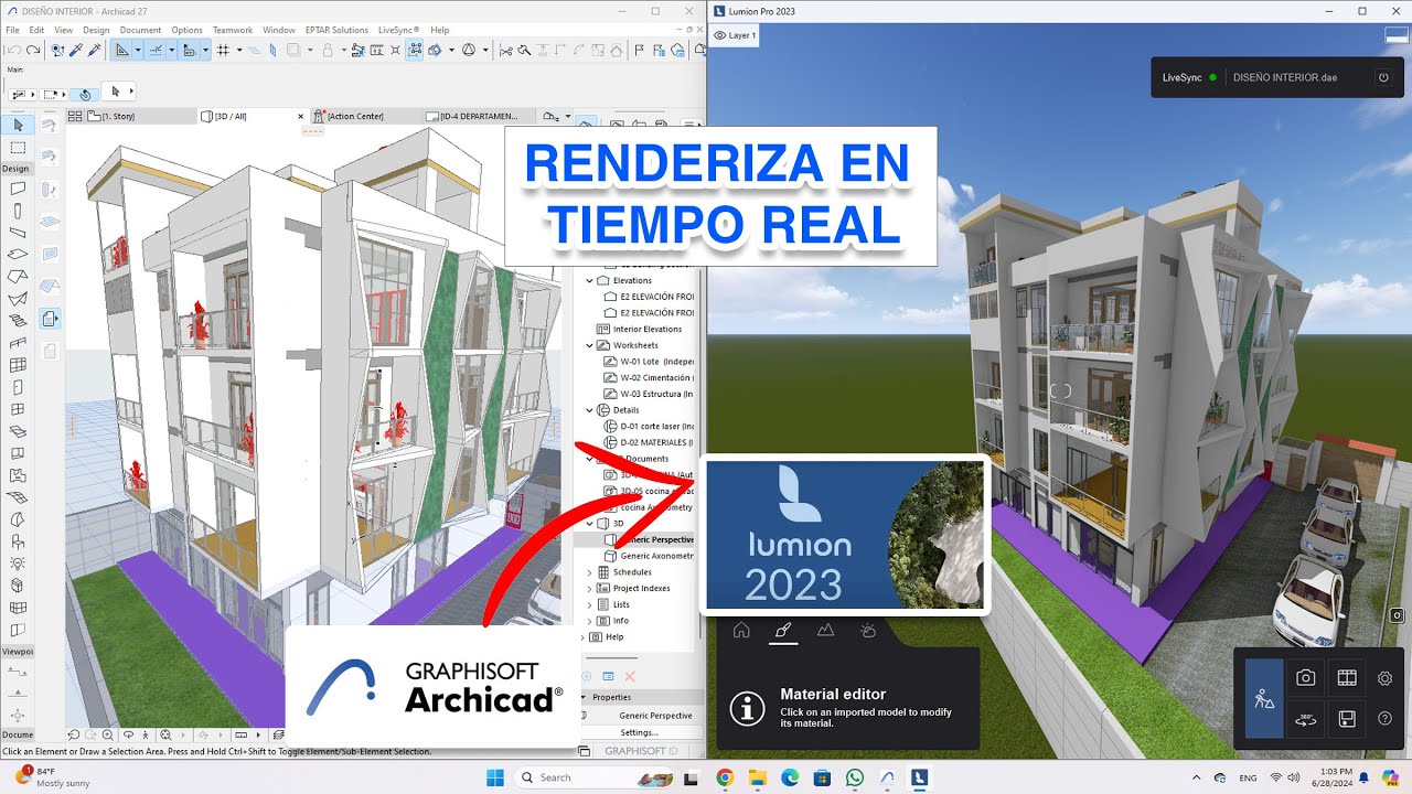 RENDERS EN TIEMPO REAL / Sincroniza LUMION for ARCHICAD /SUPER FÁCIL Y RÁPIDO ✅😱 #render #realtime