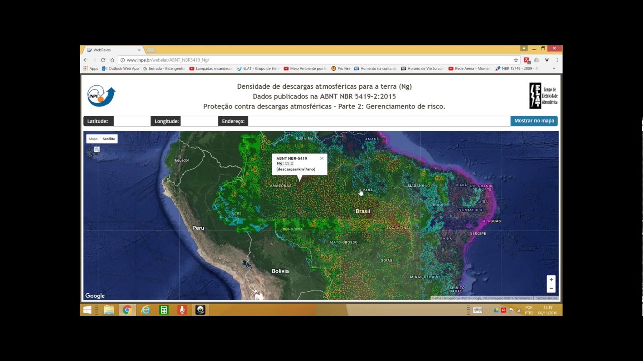A-187 NBR 5419 : 2015 - DENSIDADE DE DESCARGAS ATMOSF&Eacute;RICAS