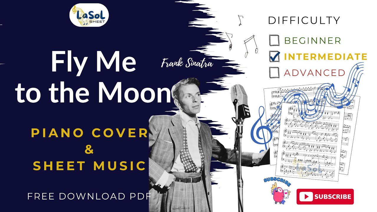 FLY ME TO THE MOON | PIANO TUTORIAL & SHEET MUSIC (FREE) | Intermediate Ver.