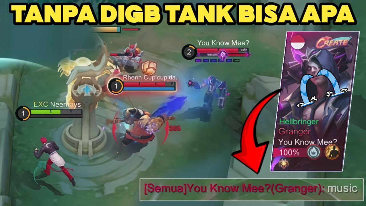 DIGB AMA TANK SOSOAN TENGIL NGETIK MUSIK, PAS DITINGGAL TANK AUTO NANGIS KAU DEK - Mobile Legends