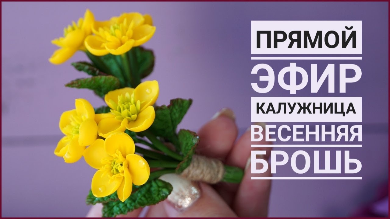 КАЛУЖНИЦА 🌱 ВЕСЕННИЕ БРОШКИ 🌱 ПРЯМОЙ ЭФИР 🌱 ПОЛИМЕРНАЯ ГЛИНА 🌱 POLYMER CLAY TUTORIAL 🌱 CERNIT