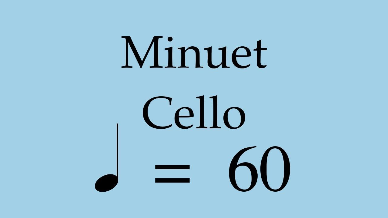 Suzuki Cello Book 3 | Minuet | Piano Accompaniment | 60 BPM