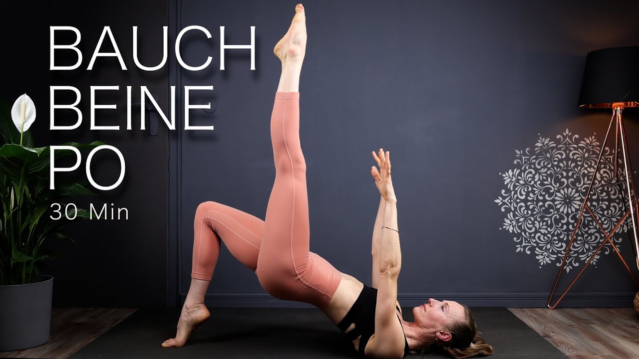 30 Min Bauch Beine Po Workout // Power Pilates für den Summer Body + Stretch // deutsch