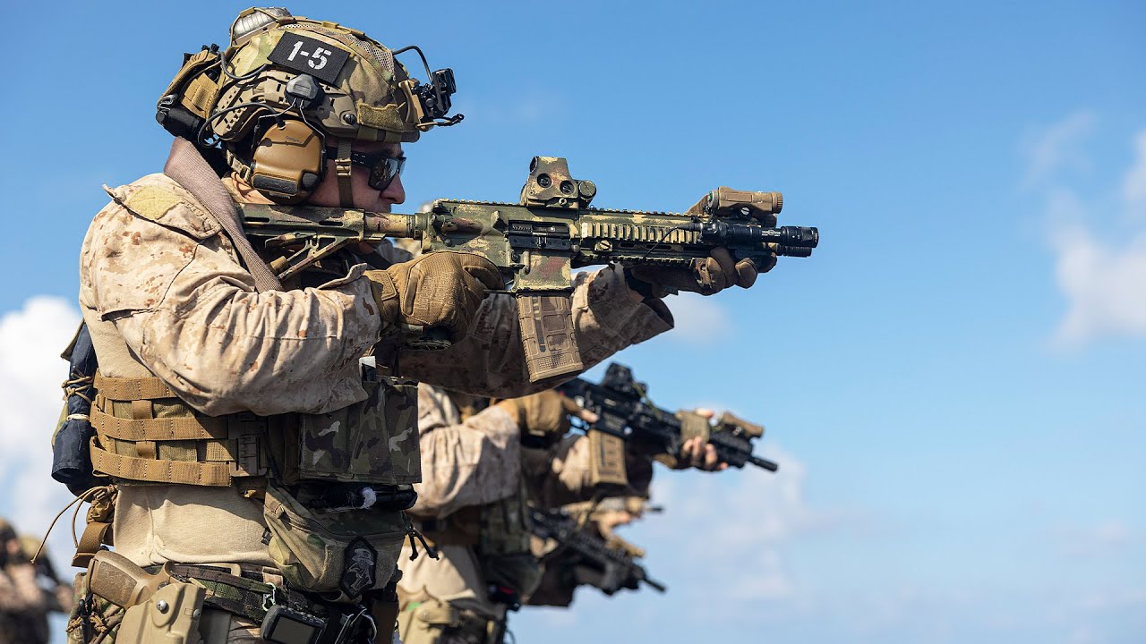 U.S. Marines conduct Live-Fire Training aboard Amphibious Assault Ship USS Bataan