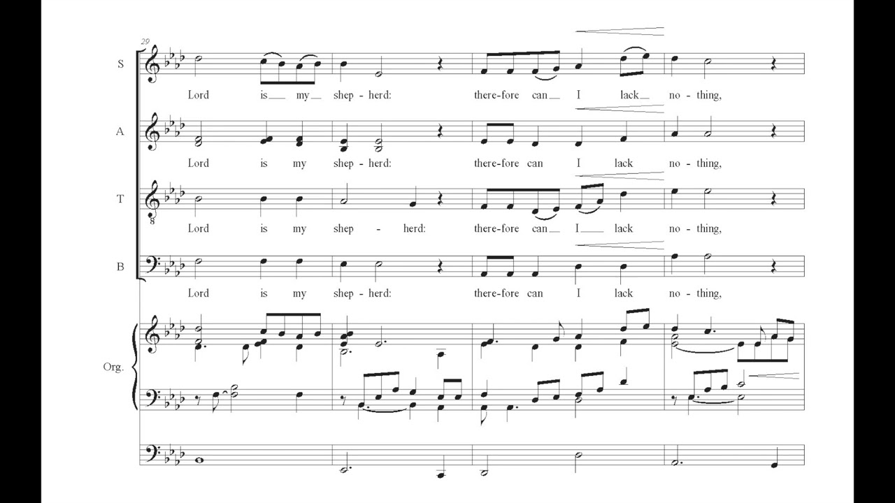 The Lord Is My Shepherd, Stopford Score