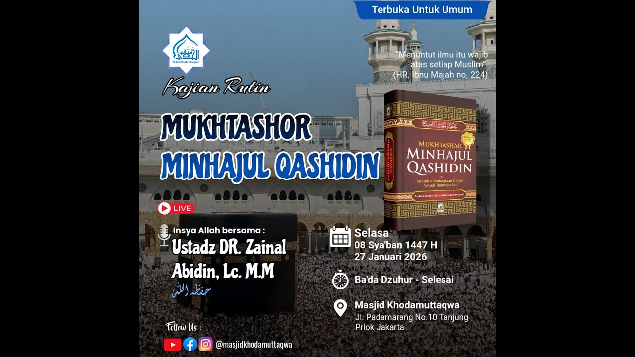 Ustadz DR.Zaenal Abidin,Lc.MM | Mukhtashor Minhajul Qoshidin