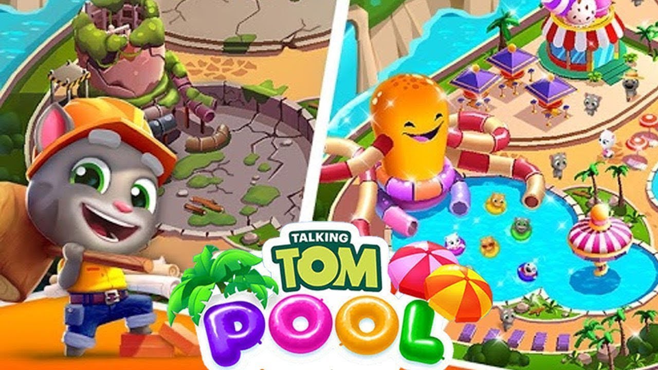 ТОМ АКВАПАРК #1 Бассейн говорящего Тома и ДРУЗЬЯ Затерянный город Tom Pool Игровой мультик